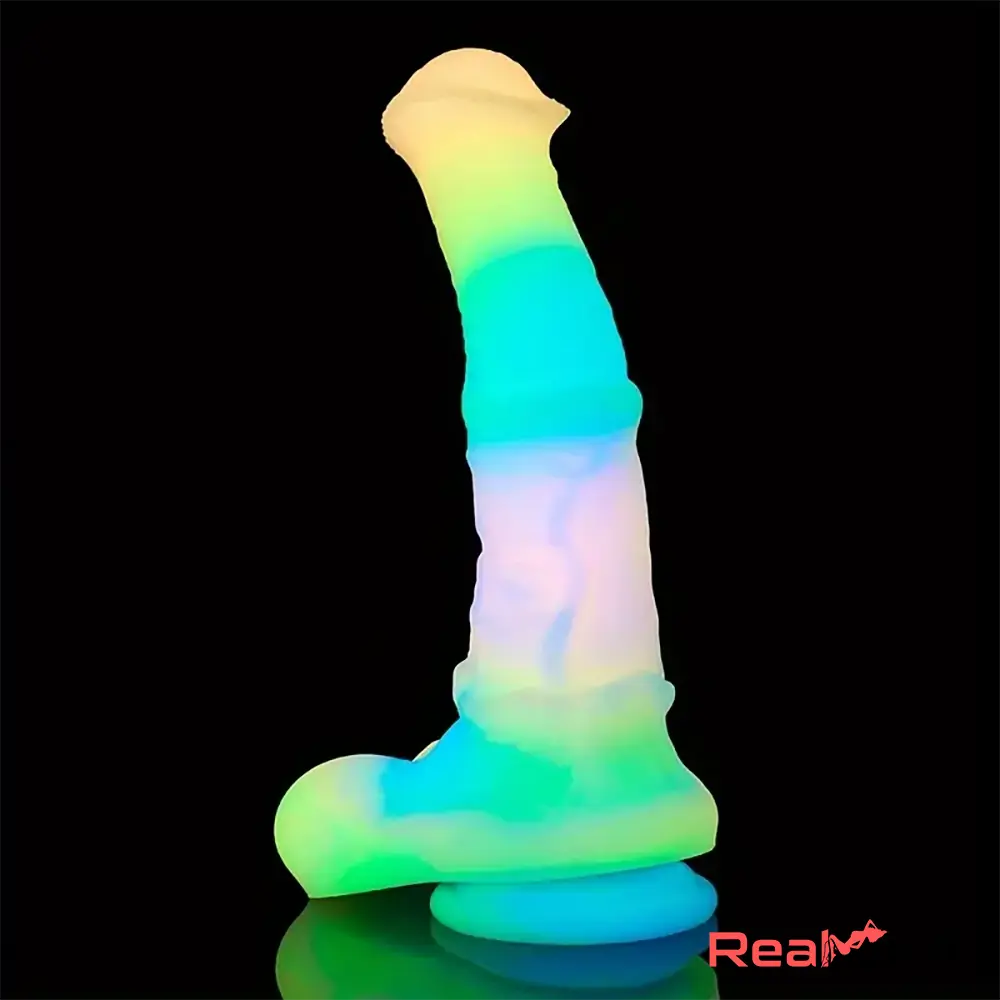 9.65in 11.02in 12.6in Rainbow Luminous Big Anal Horse Silicone Dildo