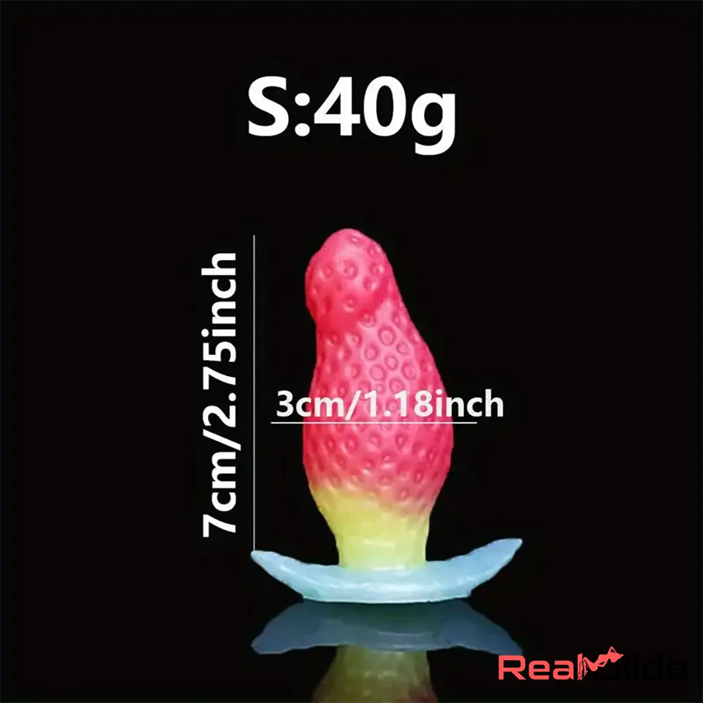 2.75in 3.54in 4.33in Strawberry Small Unisex Silicone Soft Adult Dildo - Real Dildo