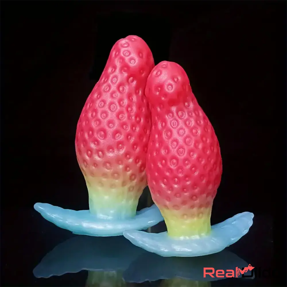 2.75in 3.54in 4.33in Strawberry Small Unisex Silicone Soft Adult Dildo - Real Dildo