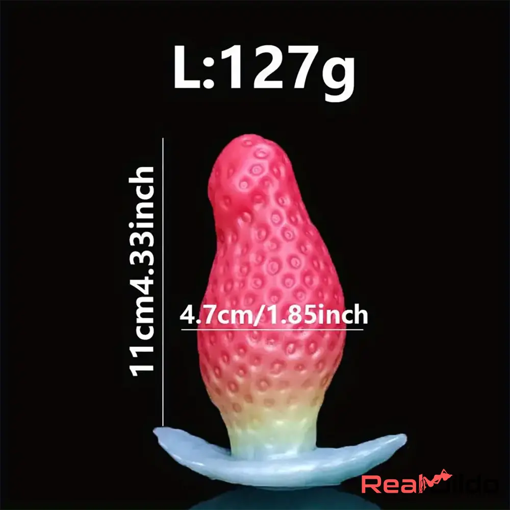 2.75in 3.54in 4.33in Strawberry Small Unisex Silicone Soft Adult Dildo - Real Dildo