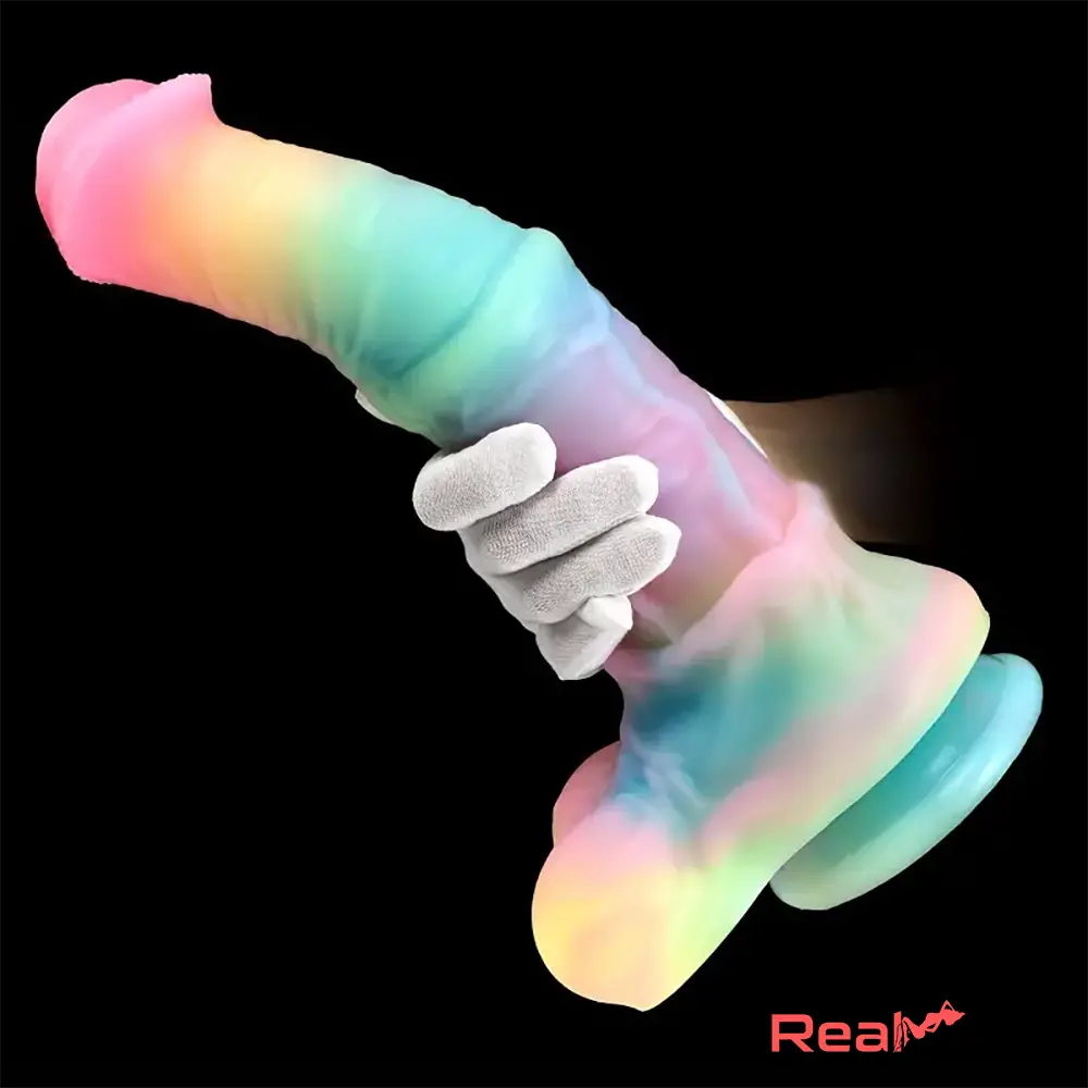 9.65in 11.02in 12.6in Rainbow Luminous Big Anal Horse Silicone Dildo