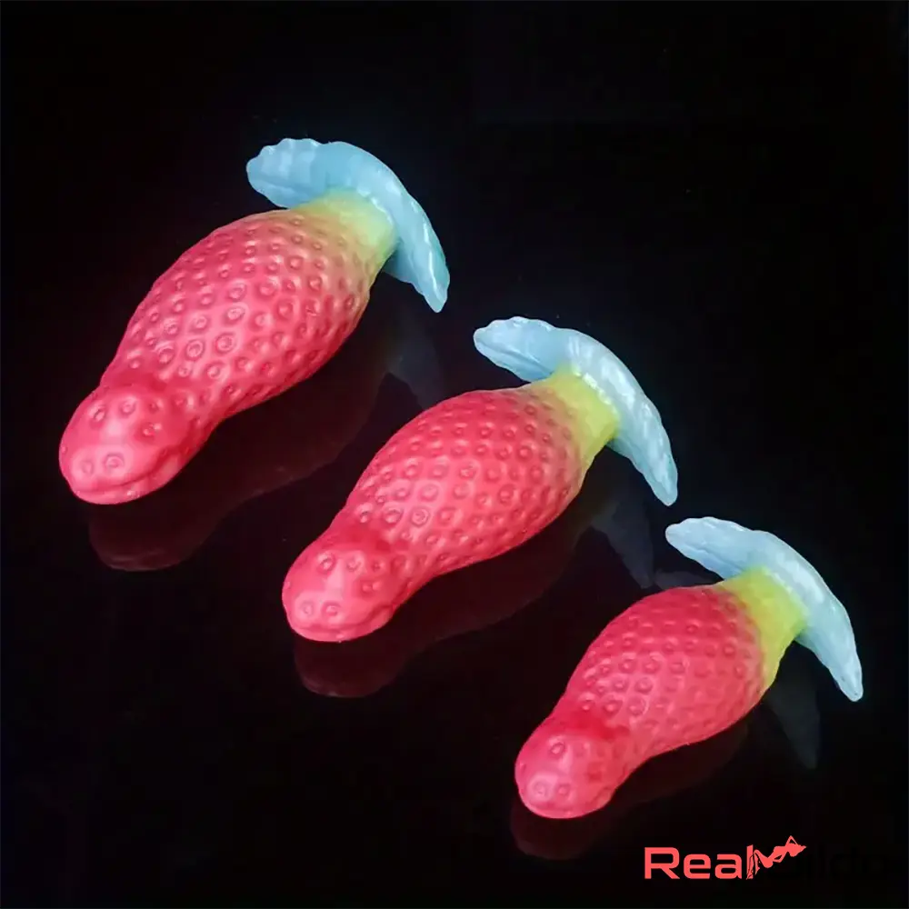 2.75in 3.54in 4.33in Strawberry Small Unisex Silicone Soft Adult Dildo - Real Dildo